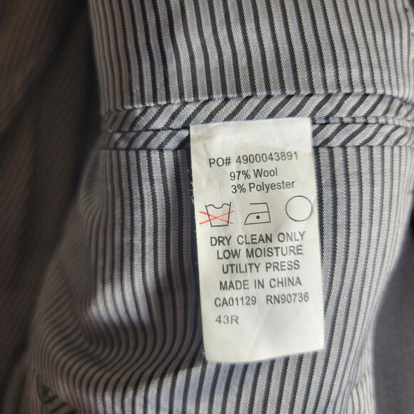 Calvin Klein Sport Coat Blazer Suit Jacket Mens 43R Wool/Polyester Blend Black - Picture 6 of 6